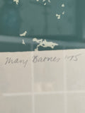 Signature of Mary Barnes on 1975 limited edition screen print