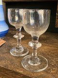 Georgian Hand-Blown Port Glasses – 18th Century Pair with Rough Pontils