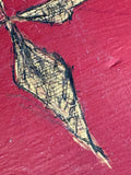 Chinoiserie Style Red & Gold Painted Side Table, Early 20th Century — Dragonfly & Botanical Decoration, Faux Bamboo Legs