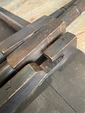 Antique Folding Table, Late Victorian / Edwardian, Turned Notched Legs, X-Frame, Original Wooden Catch