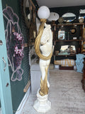 Large Goddess Floor Lamp – White & Gold Resin – 182cm