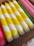 Sunny Yellow & White Helter Skelter Candle – True North Chandlers