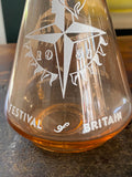 Festival of Britain 1951 Souvenir Rose Glass Decanter & Shot Glasses