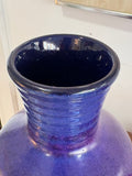 Marei Keramik 7104 Vase – 22cm Purple Matte Over Deep Blue Gloss Glaze