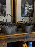 Vintage Silver-Plated Woven Wire Wine Basket
