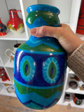 Vintage 1960s Italian Bellini Pottery Vase – Hand-Painted Geometric Design