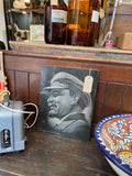 Vintage Soviet-Era Granite/Marble Floor Tile – Etched Lenin Portrait