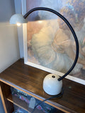 1980s Vintage Desk Lamp – Off-White & Black Flexible Neck – LED Bulb Included