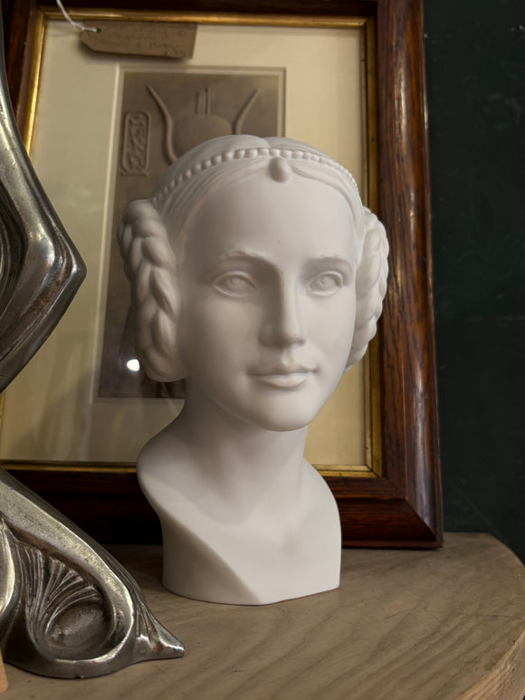 Goebel bisque porcelain bust of a classical maiden, marked Goebel W. Germany