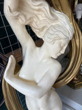 Large Goddess Floor Lamp – White & Gold Resin – 182cm