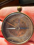 Vintage French Brass Button Compass, Geoffroy Lemaire