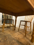 Antique pine table and four chairs