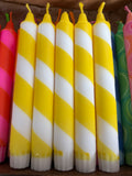 Sunny Yellow & White Helter Skelter Candle – True North Chandlers