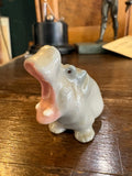 Lomonosov hippopotamus figure viewed from the side showing eye detail
