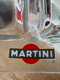 Vintage 1980s Martini Apero Tray, French Frosted Glass Nibbles Dish, Retro Barware Serving Tray