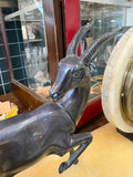 Art Deco Marble Mantel Clock with Stag Garniture – 1930s