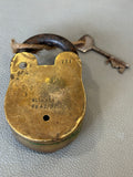 Reverse of padlock showing Aligarh Rs42/50 stamp and number 777