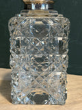 Art Deco Cut Glass Perfume Bottle with Silver Mount – 1930s Vintage
