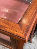 Edwardian Mahogany Bijouterie Display Table – Velvet-Lined Jewellery Cabinet with Bevelled Glass Top