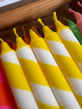 Sunny Yellow & White Helter Skelter Candle – True North Chandlers
