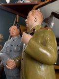 Mid-Century Ceramic Statue – Chairman Mao & Josef Stalin, Chinese Mark