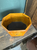 Octagonal Hand-Painted Toleware Tea Caddy with Floral Design