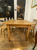 Antique pine table and four chairs