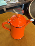 Vintage Yugoslavian Orange Enamel Coffee Pot – c.1970s