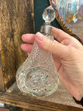 Antique Cut Glass Perfume Bottle with Sterling Silver Collar
