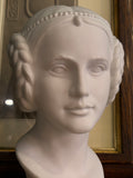 Vintage Goebel Art Nouveau Bisque Porcelain Bust – Classical Maiden, West Germany, 1960s/70s