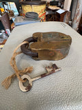 Vintage Indian Brass Padlock | Rahmatulla & Co, 8 Lever, with Key