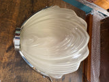 Art Deco Glass and Chrome Wall Light Sconce – 1930s Frosted Shade