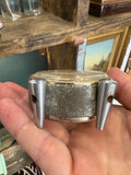 Underside of Soviet-era Yuri Gagarin alarm clock casing