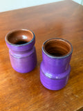 Pair of Small Vintage West German Pottery Pots – Mid-Century Purple Glaze