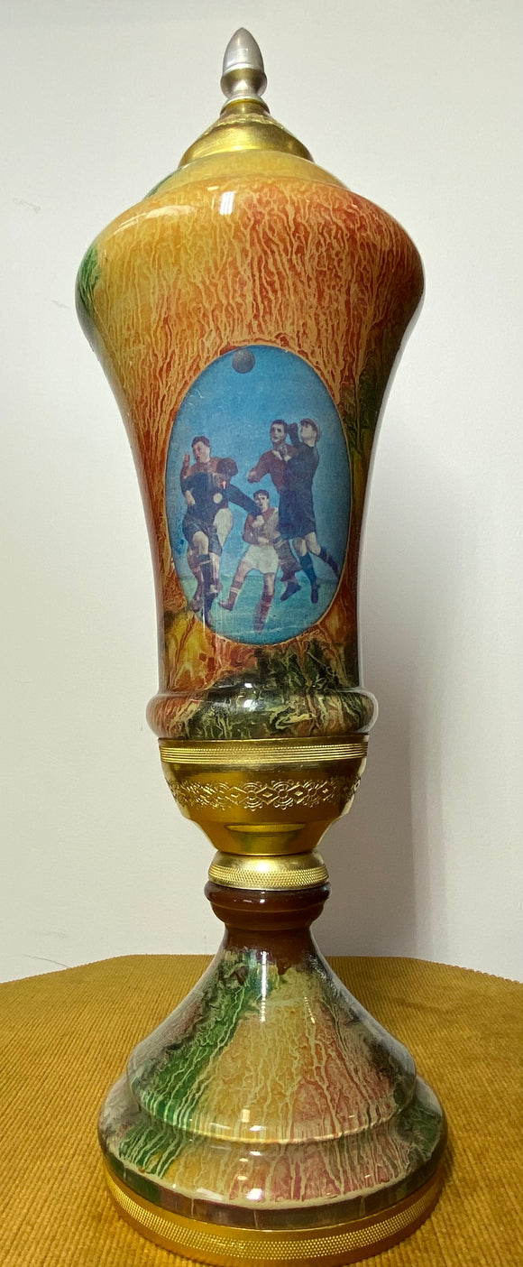 Vintage Soviet Rugby glass trophy