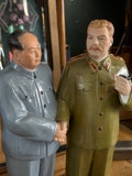 Mid-Century Ceramic Statue – Chairman Mao & Josef Stalin, Chinese Mark