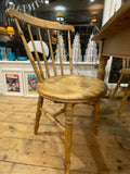 Charming Antique Pine Table & Set of Four Elegant Chairs