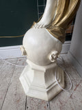 Large Goddess Floor Lamp – White & Gold Resin – 182cm