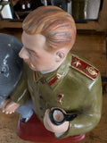 Mid-Century Ceramic Statue – Chairman Mao & Josef Stalin, Chinese Mark