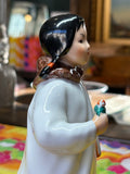 Lomonosov “Northern Girl with Flower” (Yakut Girl) Porcelain Figurine – Made in Russia, 20 cm
