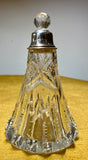 Victorian perfume bottle with sterling silver collar.