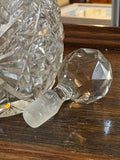 Original glass stopper on 1929 cut glass bottle with sterling silver collar