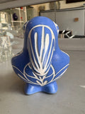 Front view of vintage Pablo Zabal bird figurine, Chilean pottery