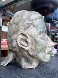 Right profile view of plaster sculpture study head