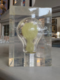 Vintage Pierre Giraudon Light Bulb Acrylic Paperweight – Late 20th Century French Design