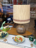 1960s West German Pottery Lamp by Hustadt-Leuchten – Original Shade & Working Condition