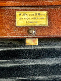 Maker’s label W Watson & Sons 318 High Holborn London close-up