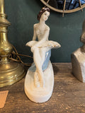 Polonne porcelain ballerina figurine – mid-century Soviet Ukrainian porcelain, hand-painted with gilt details