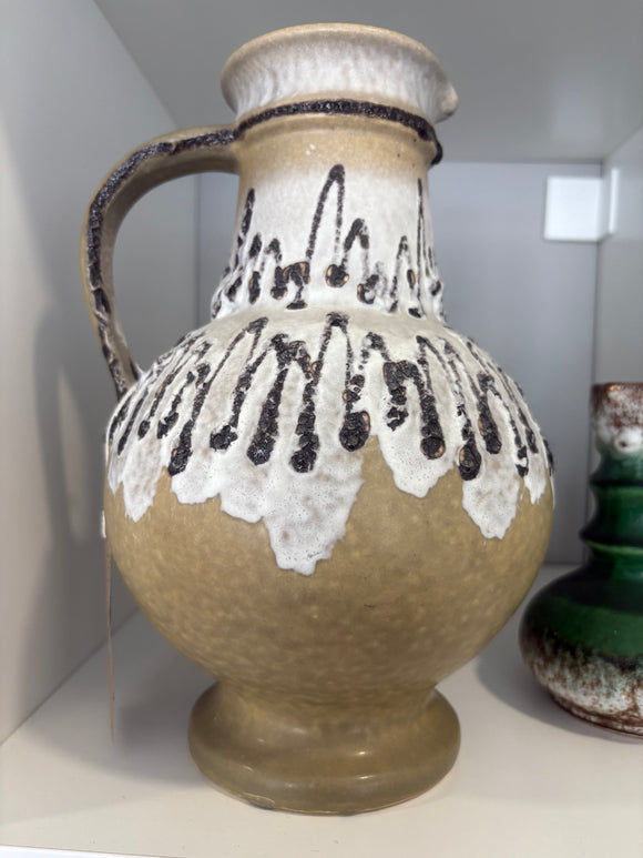 1970s Scheurich Fat Lava Jug Vase – Textured Volcanic Glaze | West German Pottery