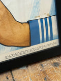 Close-up of lower right corner of original Soviet poster showing print colophon with date 18.10.83, print run of 65,000 copies, printed in Tula by Kommunar press